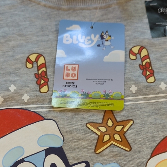 BLUEY Gray Merry Christmas Crewneck Sweat SHIRT...... AMAZING!!! - Picture 6 of 11